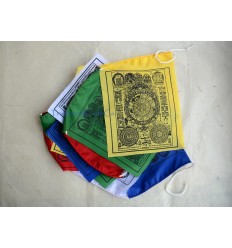 Tibetan Calander Wheel of Astrology Cotton Prayer Flags - Handmade from Nepal