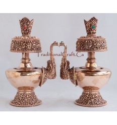 Details about  9" Tibetan Buddhism Copper Alloy Bhumpa Bhumba Sacred Ritual Vase Set From Nepal 