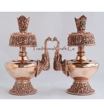 Details about  9" Tibetan Buddhism Copper Alloy Bhumpa Bhumba Sacred Ritual Vase Set From Nepal 