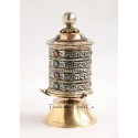 Finely Hand Carved 5.25" Table Top Tibetan Buddhist Prayer Wheel - Handmade Nepal