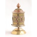 Finely Hand Carved 5.5" Table Top Tibetan Buddhist Prayer Wheel - Handmade Nepal