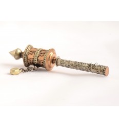 Hand Carved Tibetan Buddhist 4.5" Hand Held Mini Prayer Wheel - Handmade Nepal