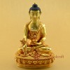 Hand Made Copper Alloy with Gold Gilded 8.25" Medicine Buddha Statue
