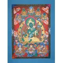 56.25" x 41" Green Tara / Dolma Buddhist Tibetan Thangka/Thanka Painting Nepal