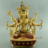 Fine Quality Hand Carved Gold Face Painted 13" Namgyal / Namgyalma Copper with Gold Gilded Statue from Patan, Nepal