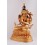 Finely Hand Carved 9.75" Chenrezig Copper Gold Gilded with Antique Finish Statue From Patan, Nepal