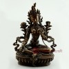 Fine Quality 8.75" Green Tara/Dolma Hand Carved Oxidized Copper Statue From Patan, Nepal