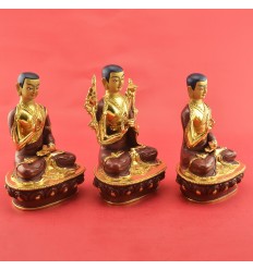 Fine Quality 8" Guru Tsongkhapa Statues Set