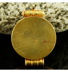 Fine Quality Gold Plated Silver Turquoise Coral Stones Ghau Gau Prayer Box Pendant from Patan, Nepal