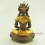 Fine Quality 10.25" Crowned Amitabha Buddha  Oxidized Antiquated Gold Gilded CopperStatue 