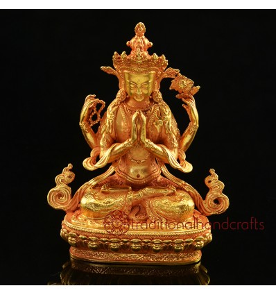 4/" Antique Tibetan Buddhism Red copper hand made Vajrapani statue