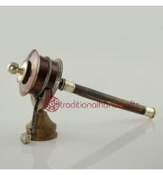 Hand Carved  10.5" Hand Held Prayer Wheel