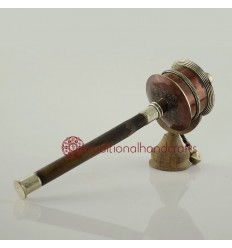 Hand Carved  10.5" Hand Held Prayer Wheel