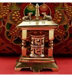 Finely HandCarved 5" Table Top Tibetan Buddhist Prayer Wheel - Handmade in Nepal.