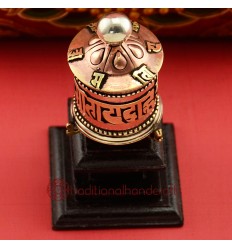 Finely HandCarved 4.25" Table Top Tibetan Buddhist Prayer Wheel - Handmade Nepal