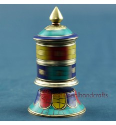 Fine Hand Carved 3.75" Table Top Prayer Wheel