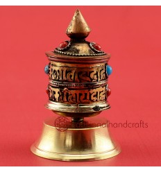 Fine Hand Carved 3" Table Top Prayer Wheel.