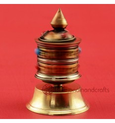 Fine Hand Carved 3" Table Top Prayer Wheel.