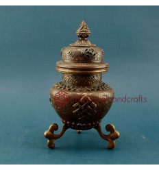 Fine Hand Carved 7.75" Stand Incense Burner