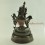 Fine Hand Carved 14" White Tara/Dolkar Oxidized Copper Statue