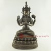 Fine Quality 13.75" Chenrezig Avalokiteshvara Oxidized Copper Alloy Statue Patan