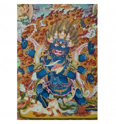 32.5"x22.5" Black Mahakala Thangka