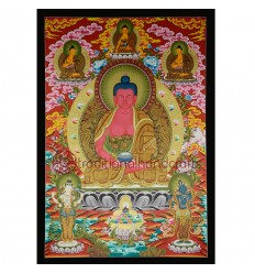 42.5"x29.5" Amitabha Buddha Thangka Painting
