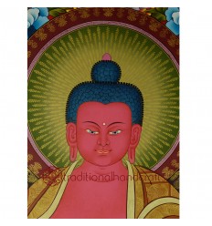 42.5"x29.5" Amitabha Buddha Thangka Painting