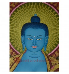 42.5"x30" Medicine Buddha Thangka Painting