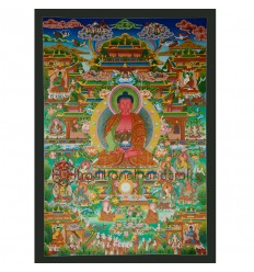 42.5"x30.5" Pure Land Amitabha Buddha Thangka 
