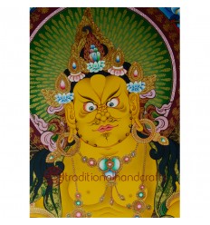 42.25"x29" Yellow Jambhala Thankga Painting