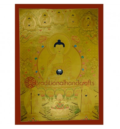 43.5”x32.5" Gold Medicine Buddha Thangka