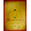 44.5”x32.75”  Gold Shakyamuni Buddha Thangka Painting