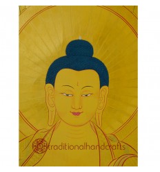 44.5”x32.75”  Gold Shakyamuni Buddha Thangka Painting