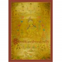 44"x30.5" Gold Green Tara Thangka Painting