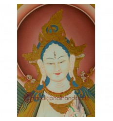 44”x32.5”  108  White Tara Thangka Painting