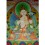 39.25"x30''  White Tara Thangka Painting