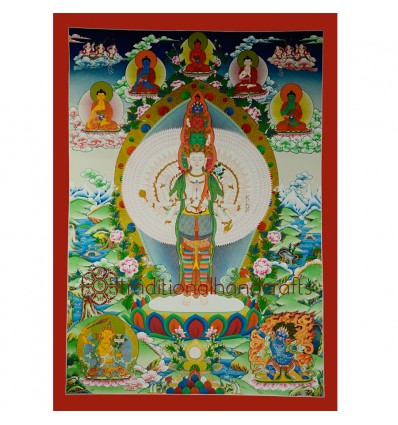 39"x28" Avalokiteshvara Thankga Painting