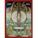 38.75"x28.75" Avalokiteshvara Thankga Painting