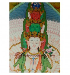 38.75"x28.75" Avalokiteshvara Thankga Painting