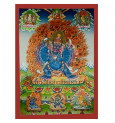 52.25"x37.75'’  Yamantaka with Consort Thankga Painting
