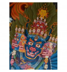 52.25"x37.75'’  Yamantaka with Consort Thankga Painting