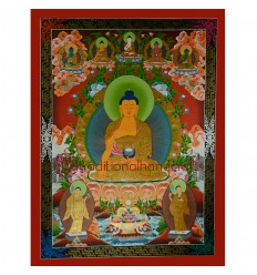 46.5"x35.25" Shakyamuni Buddha Thangka Painting