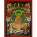 46.5"x35.25" Shakyamuni Buddha Thangka Painting