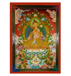46"x33" Maitreya Buddha Thangka Painting