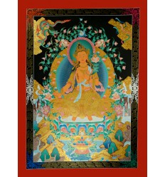 48"x35" Maitreya Buddha Thangka Painting