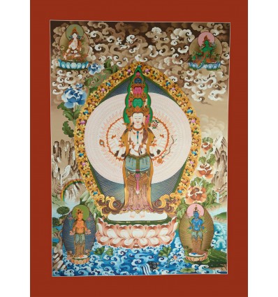 50"x37.5" 1000 Armed Avalokiteshvara Thankga Painting