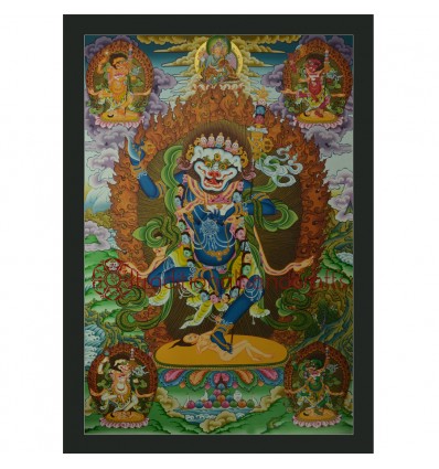 33”x 23.25” Simhamukha Thangka Painting