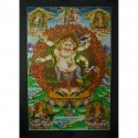 33.5"x23.5" White Mahakala Thangka Painting