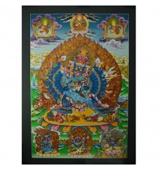 33.5”x 23.75” Yamantaka with Consort Thangka Painting